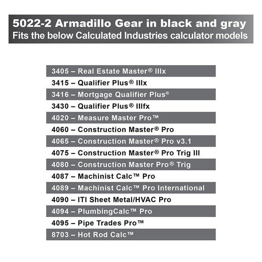 calculated industries 5022 2 armadillo gear hard protective case in gray