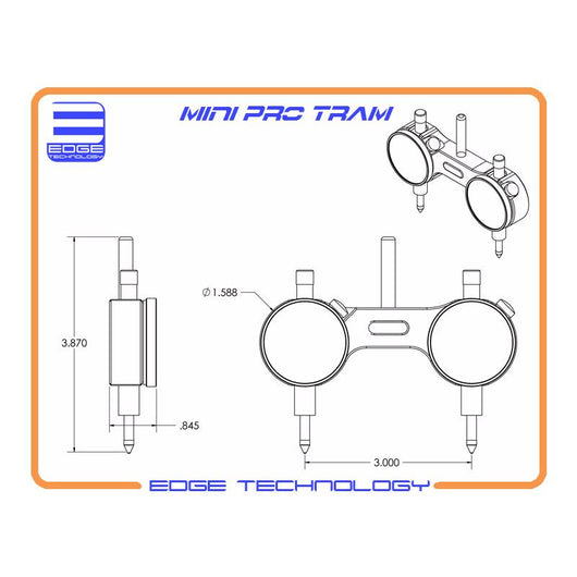 edge technology mini pro tram system with 1 4 shank