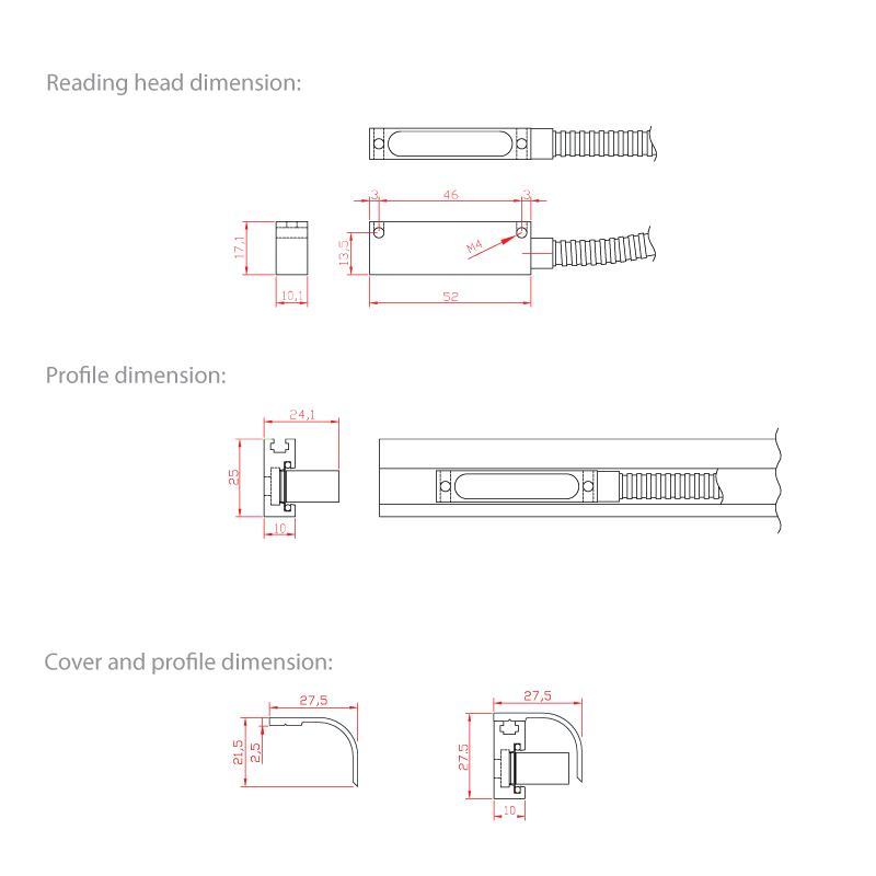 M-DRO EH-01 150mm (6") Magnetic Linear Encoder for Accurate Readings ...