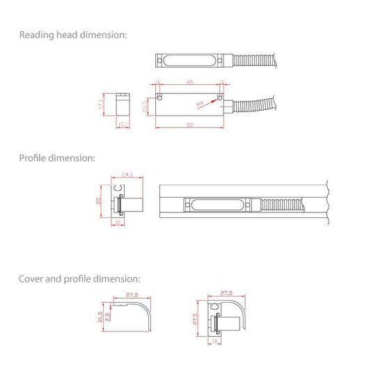 m dro eh 05 1350mm 54 reading length magnetic linear encoder