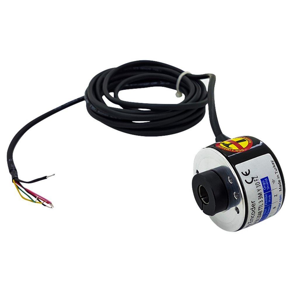 2048 PPR Optical Incremental Rotary Encoder - 10mm Diameter Hollow Sha ...