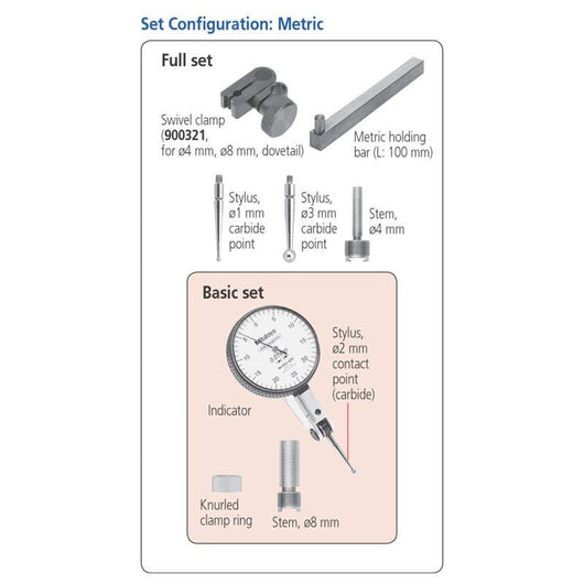 mitutoyo universal lever dial test indicator 0 8mm with clamp