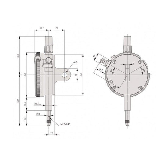 mitutoyo 1mm water and shockproof dial indicator high accuracy mit 2109s 10