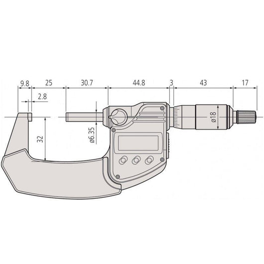 25 50mm 1 2 digital micrometer spc data output coolant proof ip65 ratchet thimble