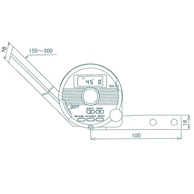 Mitutoyo Digital Universal Protractor Blade Length: 300mm Inch/Metric ...