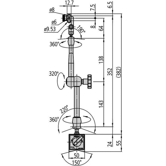 mitutoyo universal joint magnetic stand 7033b