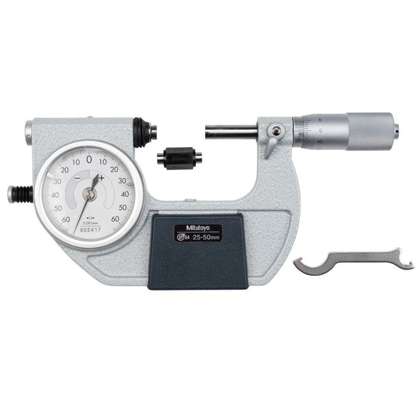 mitutoyo indicating micrometer with button left 25 50mm 510 122