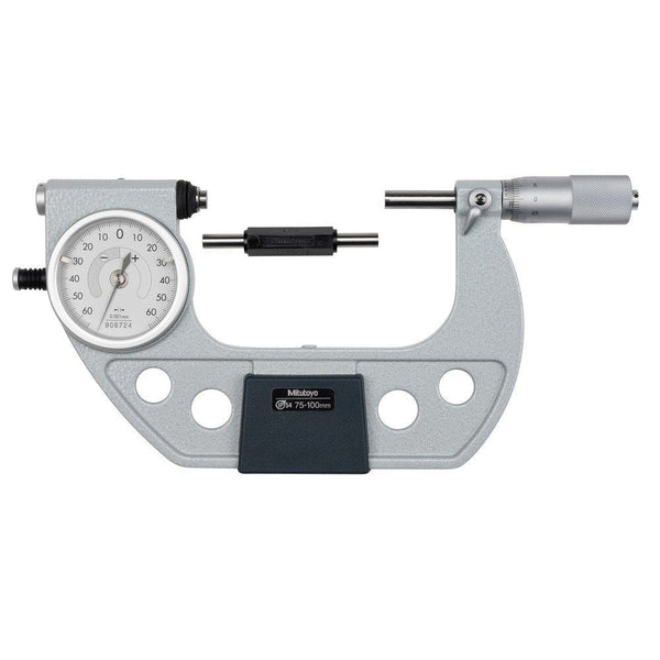 mitutoyo indicating micrometer with button left 75 100mm 510 124