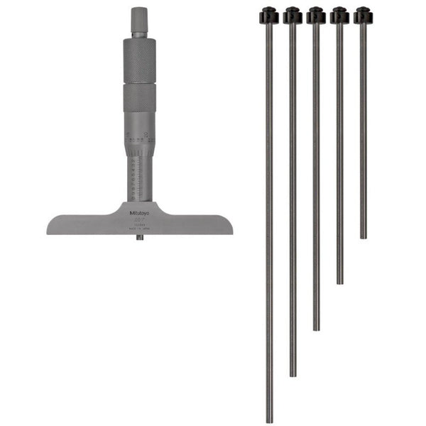 0 6 mitutoyo 129 128 interchangeable rod depth micrometer gauge
