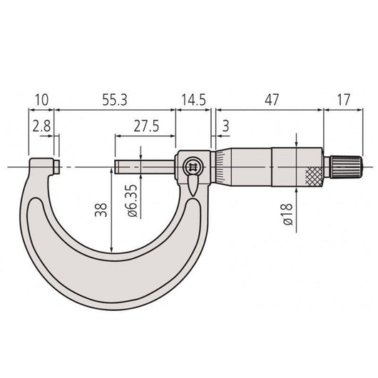 mitutoyo micrometer 25 50mm 103 138