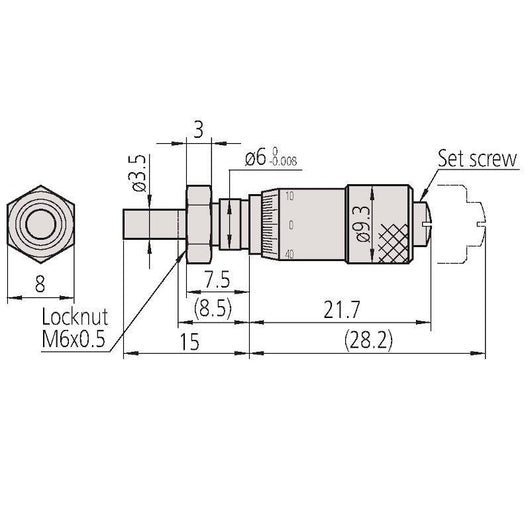 mitutoyo 148 203 micrometer head ultra small 0 6 5mm