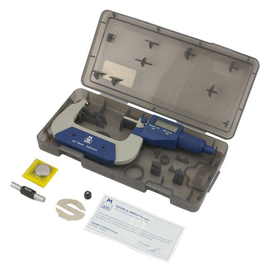 moore and wright digital external micrometer 50 75mm mw200 03dbl 200 series