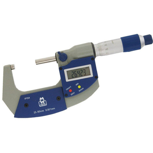 moore and wright meb mw201 02dab digital external micrometer 25 50mm 1 2 inch 201 series