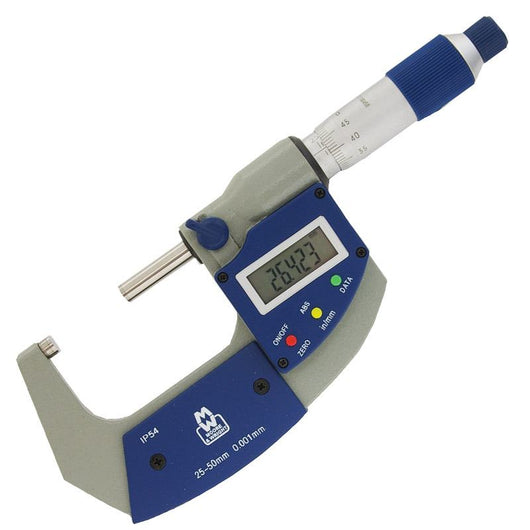 moore and wright meb mw201 02dab digital external micrometer 25 50mm 1 2 inch 201 series