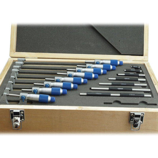 moore and wright 0 200mm metric external micrometer set mw215 04bl