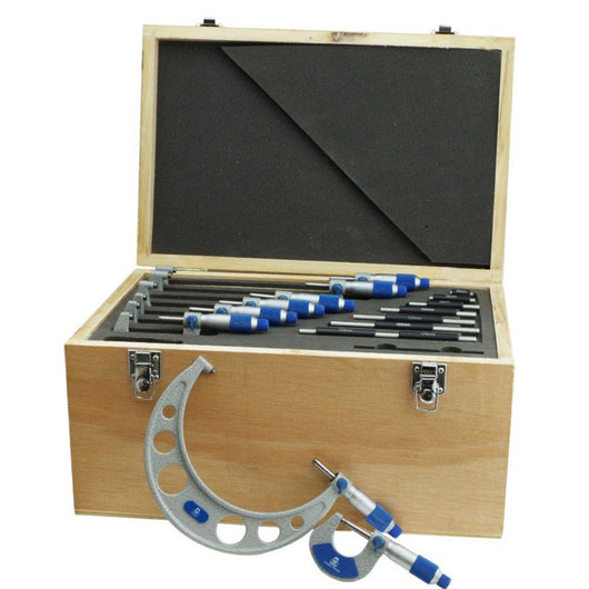 moore and wright 0 200mm metric external micrometer set mw215 04bl