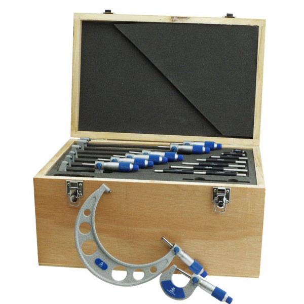 moore and wright 0 200mm metric external micrometer set mw215 04bl