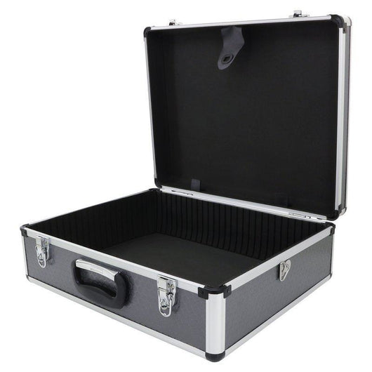 grey toolbox flight case with tool tray and internal dividers l460 x w360 x h160mm