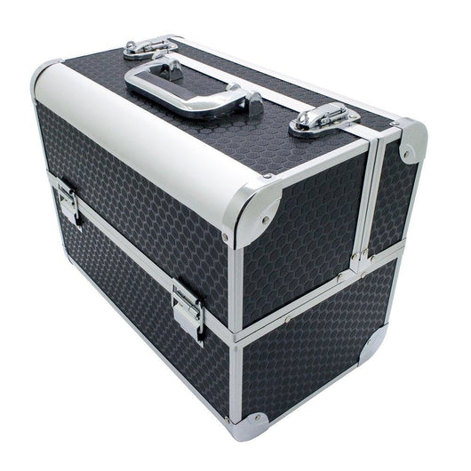 roc cases black toolbox fishing tackle bait case l360 x w270 x h215mm with fold out trays