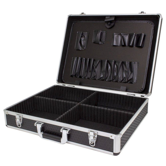 roc cases black case l530 x w400 x h130mm with compartment dividers and tool panel