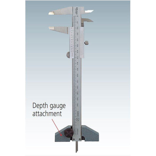 125mm wide mitutoyo 050085 10 depth gauge attachment for calipers